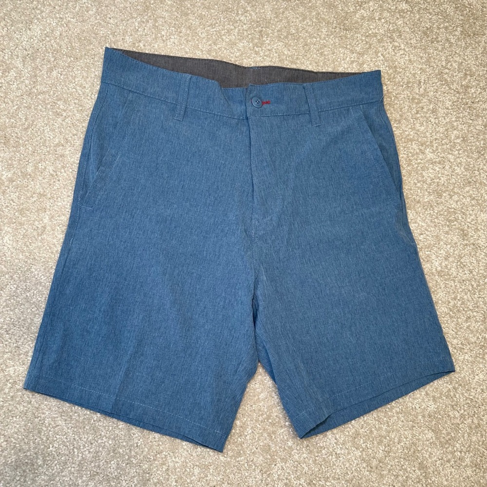 Burnside Men Blue Heathered Golf Shorts Size 32‎ Performance Stretch Casual